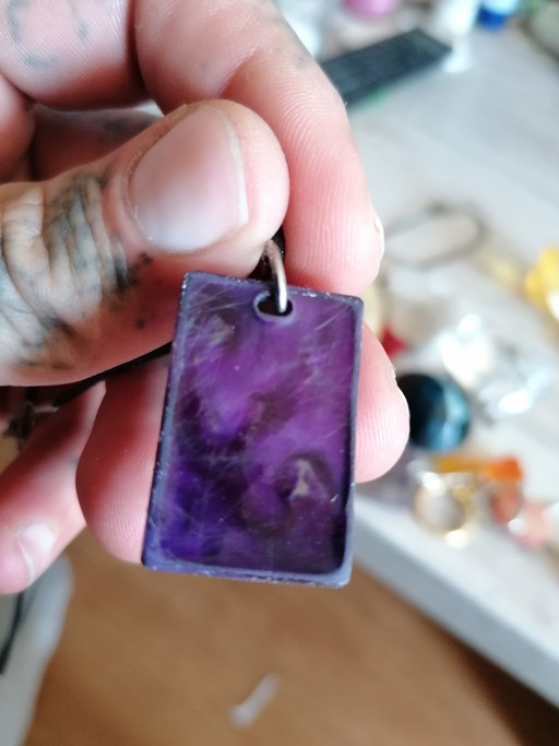 Collana galassia fatta in casa con resina epossidica – decoratie, Metal, Plastic