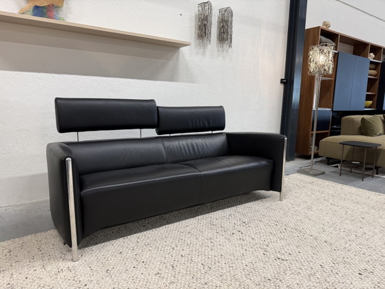 Canapé 3 places Leolux Goncharov en cuir noir – Canapés 3 places, Leather (photo 5 of 12)