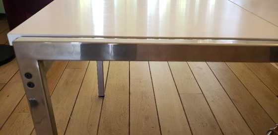 Pastoe Dining Table / Desk, Cees Braakman Tu30, Chrome, Plastic, White (photo 3 of 5)