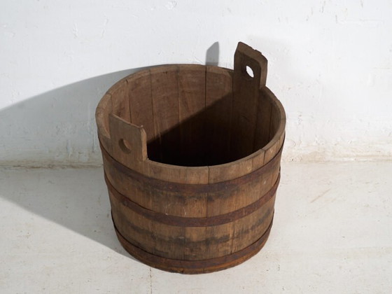 Barile in legno antico con cerchi in ferro – Europa Centrale, circa 1920 – Oggetti decorativi, Wood, Iron (photo 31 of 40)