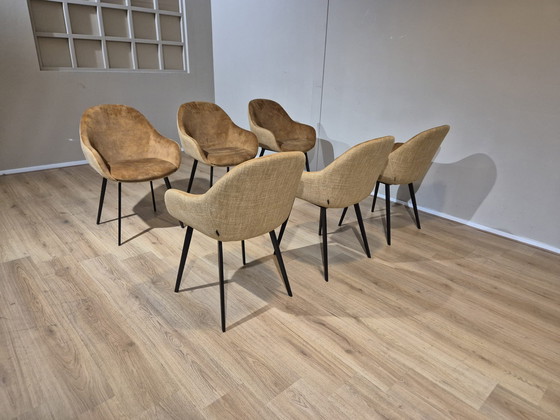 Image 1 of 6 Chaises Montel Nora - Salle à manger - Ocre - Cognac - Design