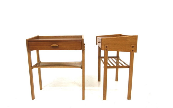 Image 1 of Set de 2 Tables de Chevets Scandinave en Teck, Suède, 1960