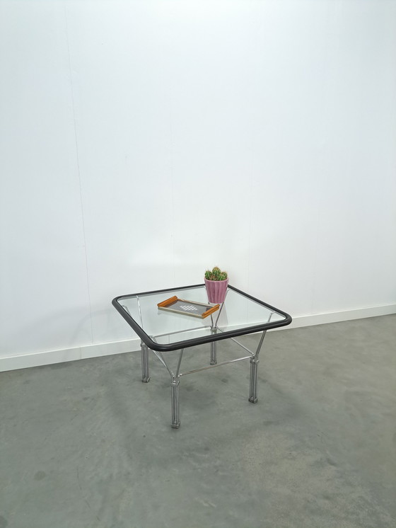 Image 1 of Tavolino da caffè in vetro anni '70 con base cromata