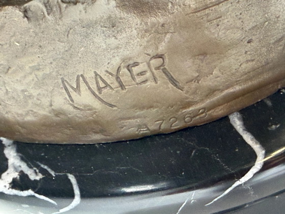 Large Bronze Lady Justice Statue on Marble Base – Signed “Mayer” – 100 cm – Sculpture (photo 4 of 10)