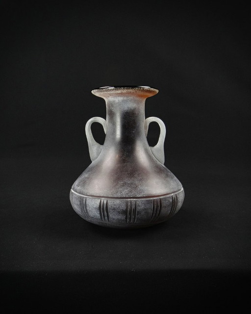 Amforavaas van geslepen Murano-glas, Scavo Seguso Vetri d'Arte techniek