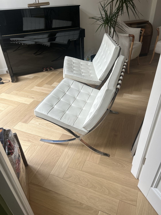 Image 1 of 2 Knoll Barcelona Chairs white