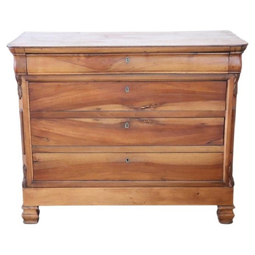 Antique Chest of Drawers in Solid Walnut, Italy 19th Century