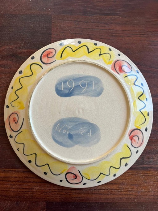 Eddy Varekamp Vintage 1991 Keramikteller