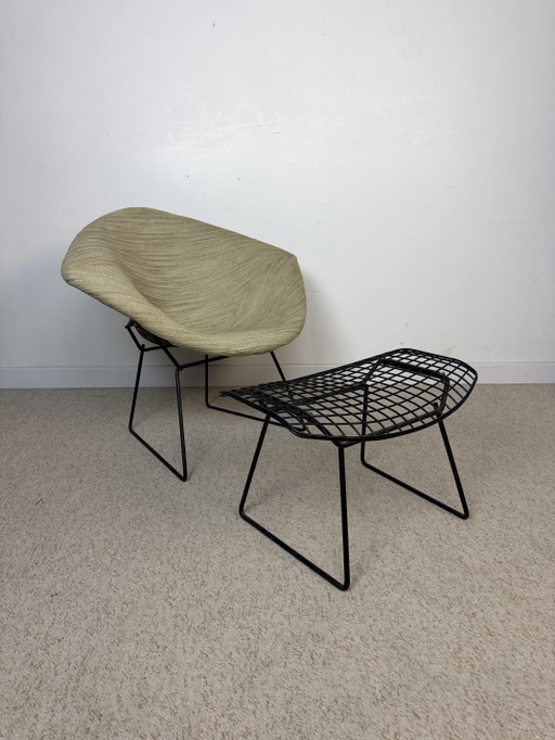 DIAMOND CHAIR & OTTOMAN HARRY BERTOIA POUR KNOLL