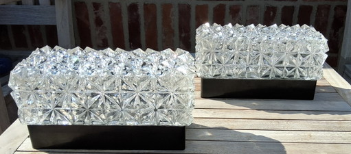 Appliques vintage en cristal, marque Erco Leuchten, j60/70
