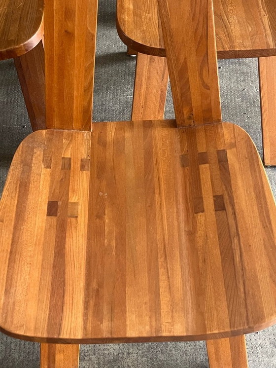 Image 1 of 10x sedie vintage S45 in olmo massiccio di Pierre Chapo