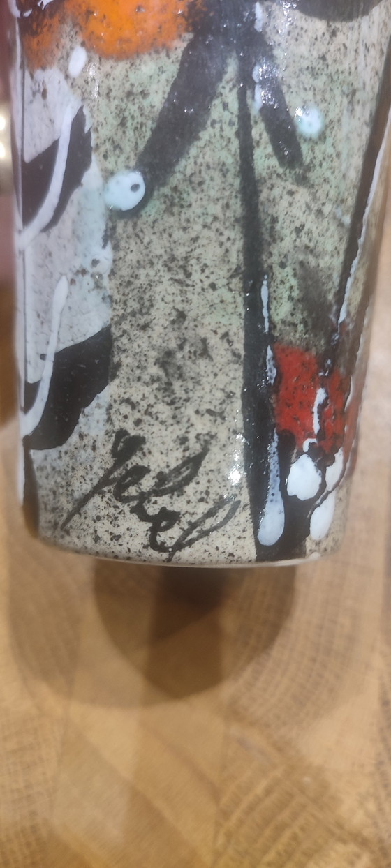 Image 1 of Pair of signed and numbered vintage ceramic mugs