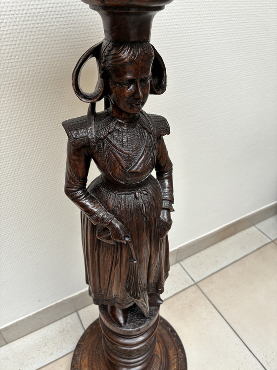 Antiker französischer Pflanzenständer aus Kastanienholz, datiert aus den 1930er Jahren – Pflanzentisch, Wood (photo 2 of 7)