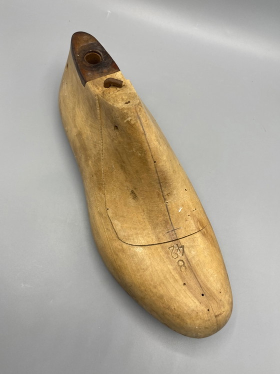 Forme de cordonnier en bois antique, pied droit, taille 42 – Objets déco, Wood, Metal (photo 3 of 5)