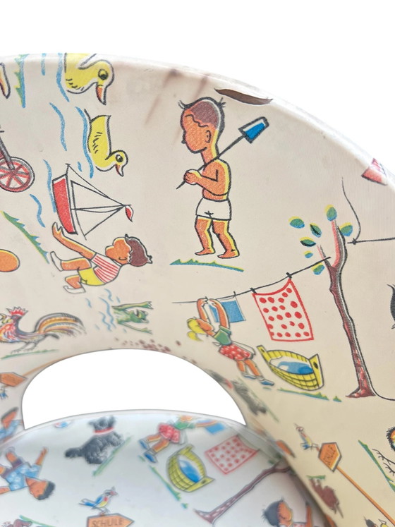 Retro Kinderstuhl im typischen 50er Jahre Stil mit Schulmotiv, Made in Germany – Beistellstühle, Skai (photo 3 of 10)