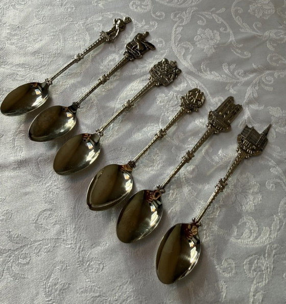 6 Cuillères souvenir vintage plaquées argent Bruxelles Belgique Silberauflage, Couverts, Métal, Argenté (photo 5 sur 13)