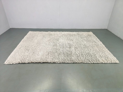 Tappeto danese in lana a pelo lungo di C. Olesen, grigio chiaro, anni '90