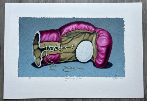 Screen print Sharon Amir - Protecting father
