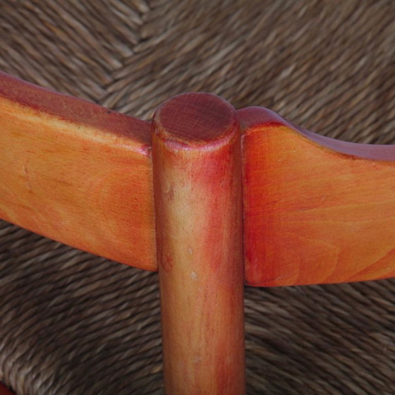 Poltrona Carimate di Vico Magistretti per Cassina, 1960, Poltrone, Legno, Rosso (foto 6 di 7)