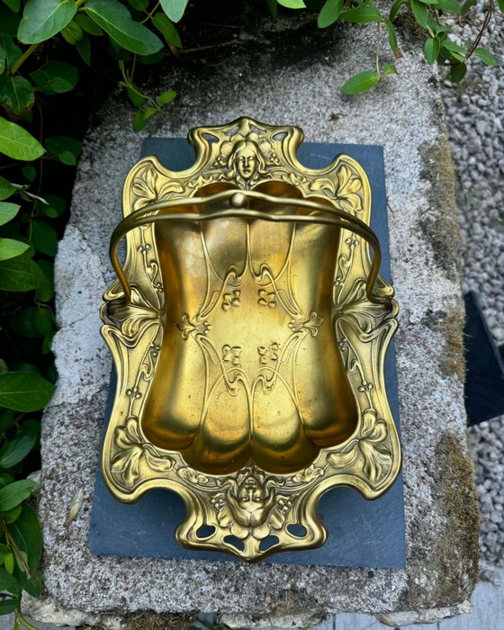Goldene Metall-Obstschale Art Nouveau Jugendstil Deutschland – Schalen (photo 2 of 4)
