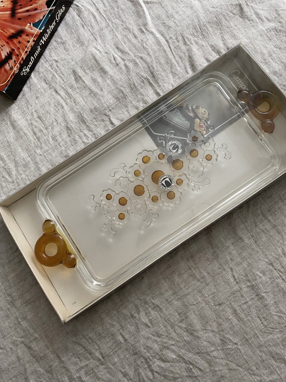 Image 1 of Emballage d'origine : Plat de service Walther Glass, années 1970, style moderne du milieu du siècle
