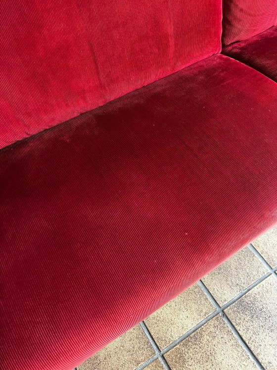 Cassina Sofa Red Corduroy – 3-5 seaters, Velvet, Metal (photo 10 of 20)