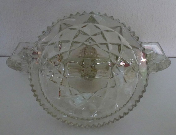 Image 1 of 2 bougeoirs en verre pressé Art Déco Feigl & Morawetz