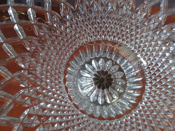 Exclusive Large Crystal Coupe Bowl on Silver Base – Diamond Cut (photo 3 of 6)