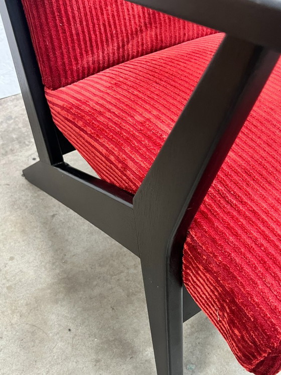 Poltrona vintage, nera e rossa, anni '50, Paesi Bassi – Poltrone, Wood (photo 11 of 11)