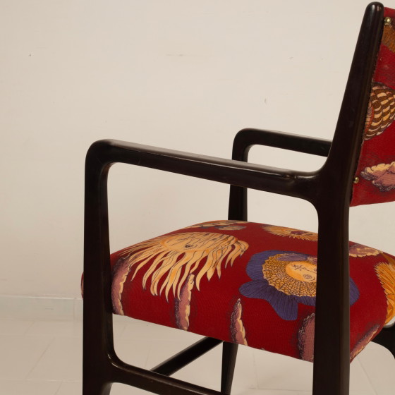 Gio Ponti Stuhl Mod. 110 mit Fornasetti Originalstoff für Cassina 1953 – Esszimmerstühle, Wood (photo 11 of 28)