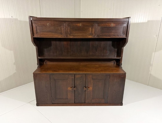 Assembled antique crisis cabinet 1900-1940, Wall cabinet, Wood, Brown, Klassiek (photo 3 of 15)