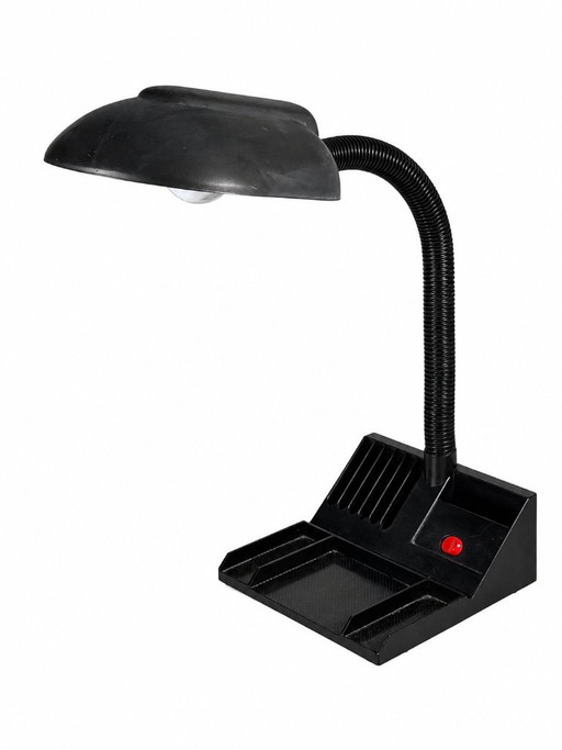 60er 70er Jahre Tischlampe Schwanenhals Adjustable Space Age Metall & Kunststoff – tafellampen, Plastic