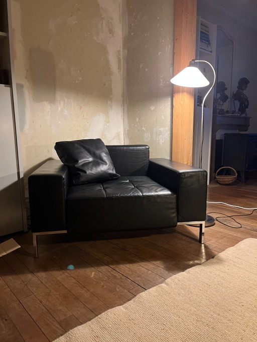 Zanotta alga zwart leer