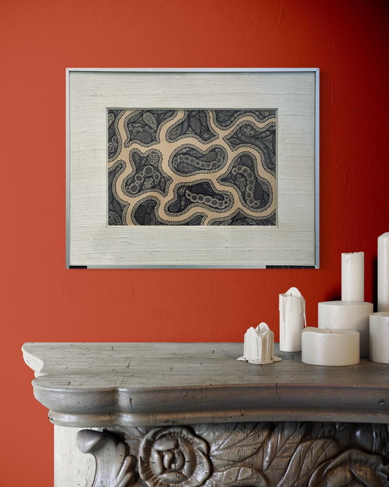 Image 1 of Nicole Vaysse - Art Brut - Inchiostro di china 1970 circa - incorniciato