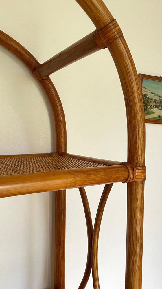 Image 1 of Vintage Wicker and Rattan Shelf