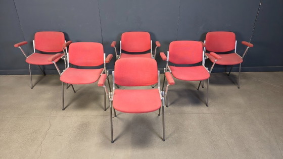 Image 1 of Chaises d'appoint vintage DSC 106 de Giancarlo Piretti pour Castelli, années 1970 - lot de 6