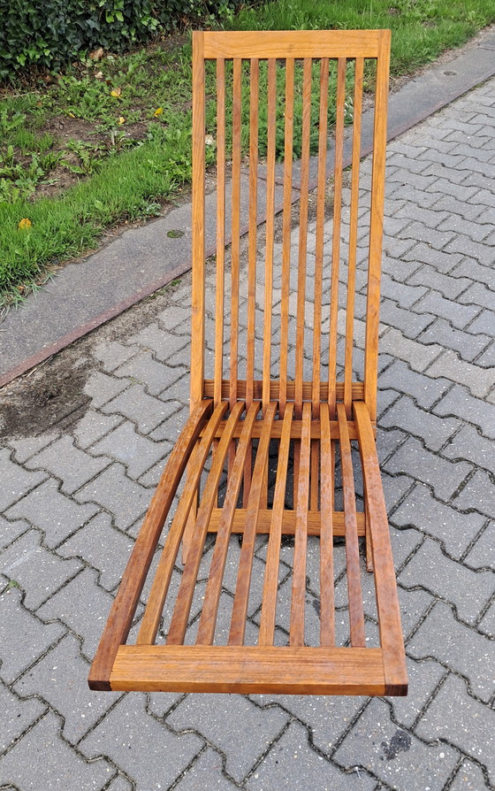 Image 1 of Chaise longue en teck Garden Teak, réglable, pliable