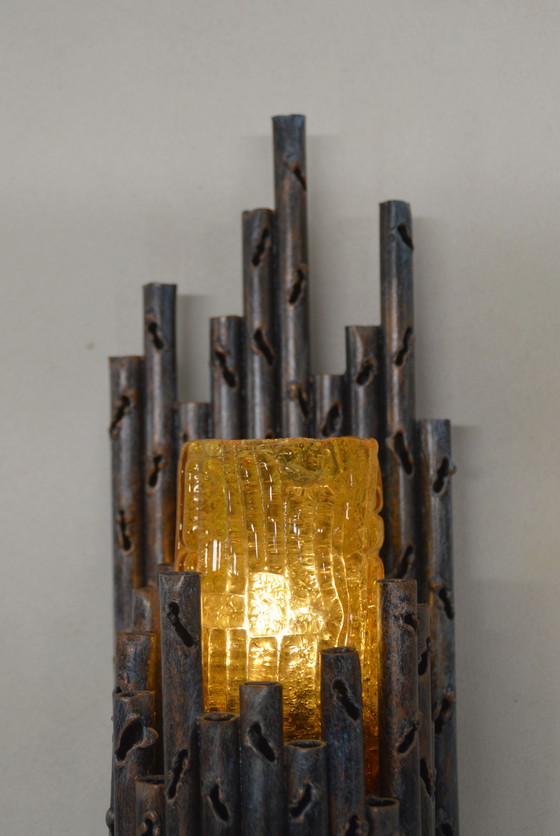 Image 1 of Brutalist Muurlamp Ontworpen Door Marcello Fantoni, Jaren '60