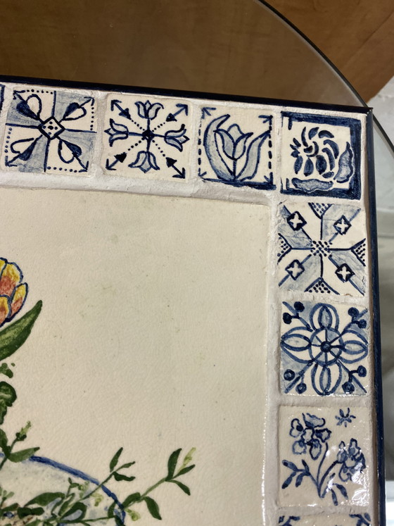 Image 1 of Panel de azulejos Delft azul tulipán