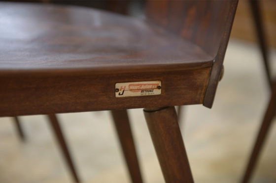 Set of 8 Baumann “Gentiane” model chairs by Henri Julien, 1960s – Dining chairs, Wood (photo 4 of 14)