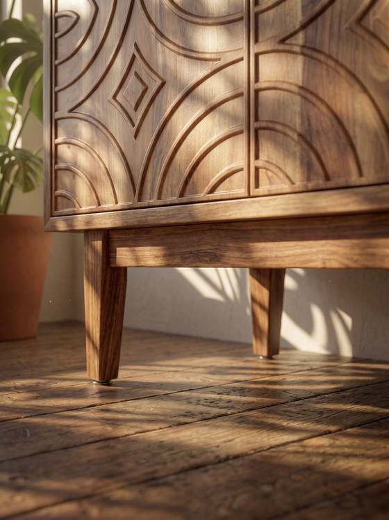 Luxury Japandi Sideboard | 188cm | 100% Hard Wood – Wabi Sabi (photo 5 of 8)