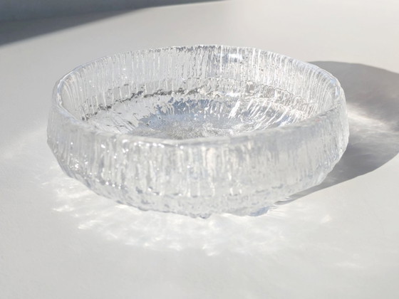Image 1 of Vintage Iittala "Lunaria" brutalistische glazen kom van Tapio Wirkkala, Finland, jaren 1970 Design