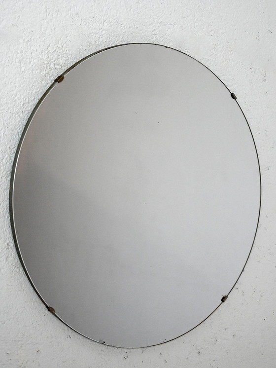 Image 1 of Vintage Round Mirror with Invisible Frame, 1950s/60s