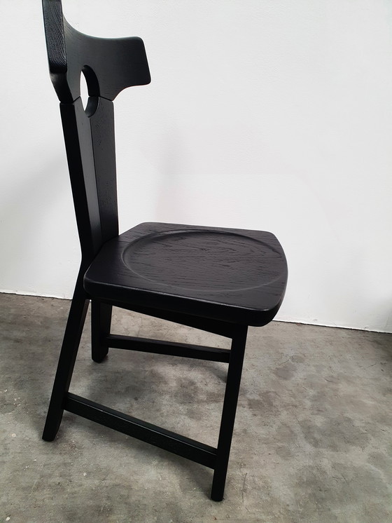 Image 1 of Brutalistische Eichenstühle 60er Jahre Schwarz