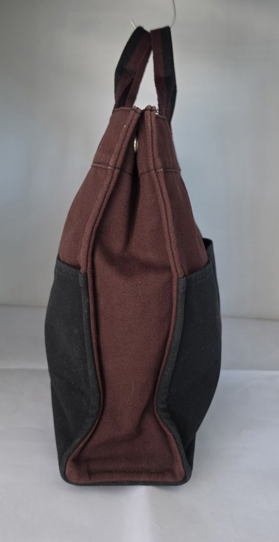 Hermès Fourre Tout MM Vintage Canvas – Bordeaux/Black – Tote bags, Denim (photo 4 of 12)