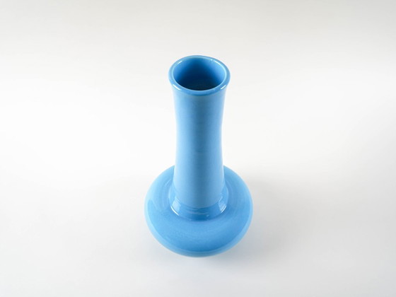 Image 1 of Blue ceramic vase, Danish design, 1970s, made in Denmark