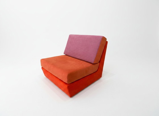 Image 1 of Twee gerestaureerde driekleurige fauteuils uit de jaren 70.