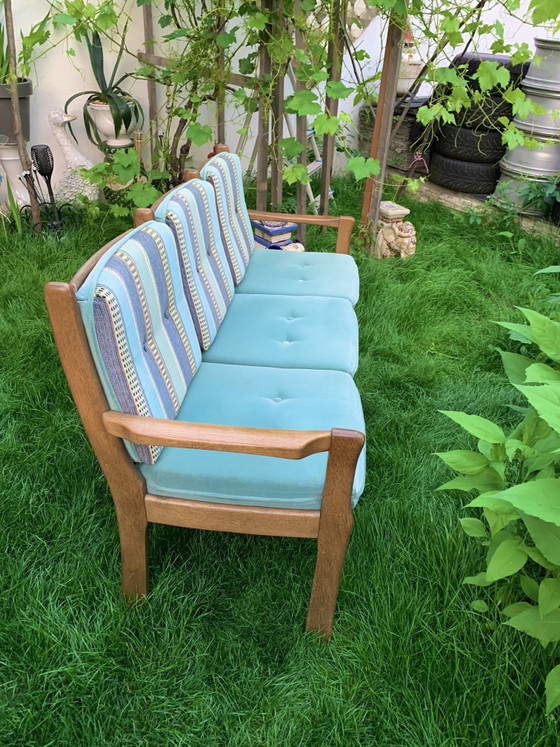 Image 1 of Danish Mid Century 1960er Teakholz Sofa 3-Sitzer Couch Skandi Scandi