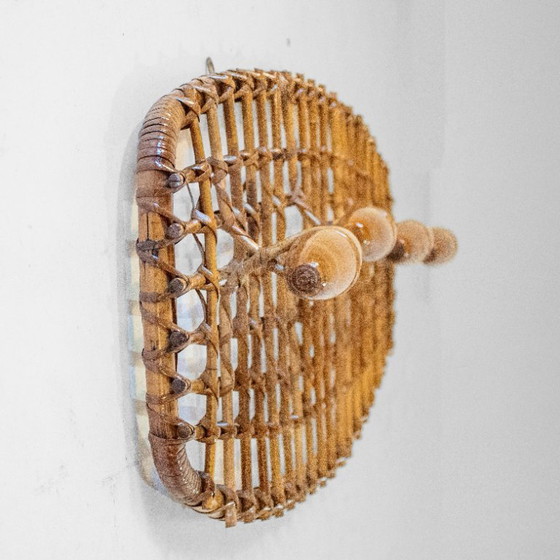 Image 1 of 1x Italian Mid-Century Bamboo and Rattan Coat Rack by Bonacina, 1960s
