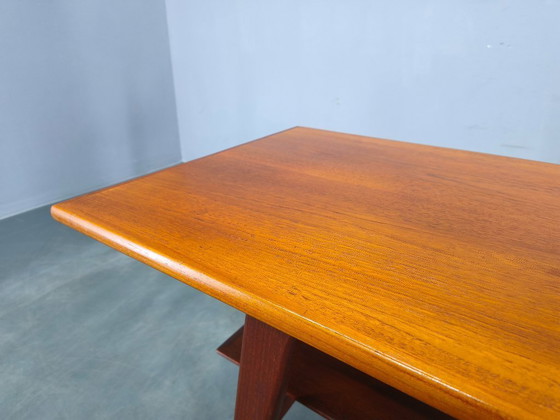 Image 1 of Danish Mid Century Teak Coffee Table with Shelf, 1960s